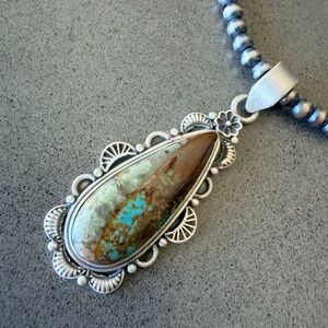 Pilot Mountain Turquoise 4mm 925 Sterling Silver Desert Pearls | Navajo Style